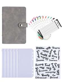 A6 Soft PU Leather Snap Closure Loose-Leaf Binder With Cash Envelope Pocket, Personal Finance Budget Planner, Refillable Cash Wallet For Traveling, Daily Savings Notebook, Household Account Book,Back To School,School Supplies