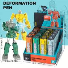 1pc Children's Robot Transforming Pen 2-in-1 Creative Stationery, Student Brain Teaser Toy Transformer Pen With Adjustable Rotating Joints - Blue - View 5