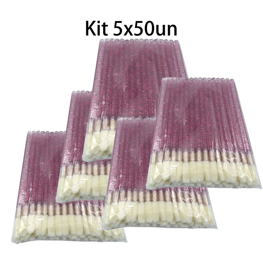 Chic & Fun Kit Hastes Flexíveis Cotonetes Batom Lash Extensão Cílios - 5x50un Roxo - Visão 1