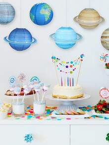 4 PCS Planet Paper Lanterns Solar System Planets Lantern for Kids Outer Space Party Decorations Space Theme Party Birthday Room Decorations - Multicolor - View 7