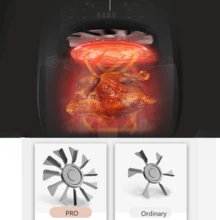 4.5升觸摸屏空氣炸鍋適合家庭廚房烘焙，健康無油烹飪，曜石黑 - 黑色 - 查看 2