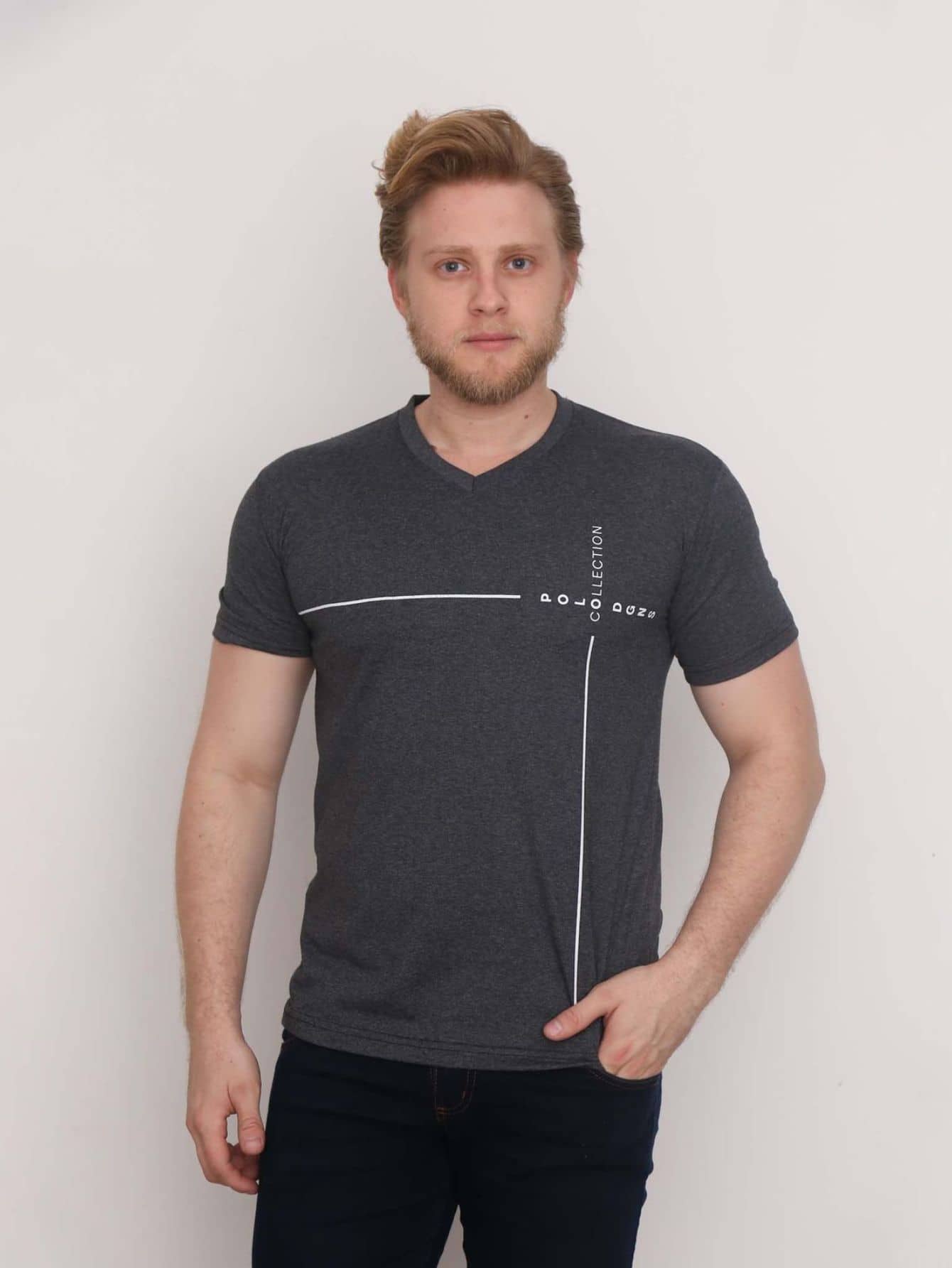 Men T-Shirts - 深灰色 - 查看 1