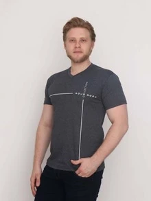 Men T-Shirts - 深灰色 - 查看 2