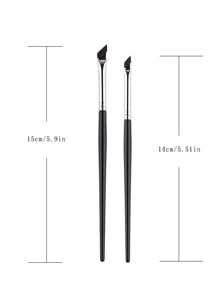 2 Packs Black Blade Eyeliner Brushes - Black - View 3