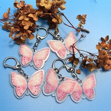 1 Pieza Llavero Acrílico Con Patrón De Mariposa Para Mujeres, Colgante Para Mochila, Decoración Encantadora Para Colgar - Rosa - Ver 1