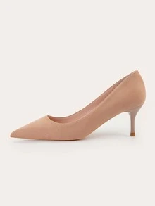 Zapatos de tacón delgado simples y elegantes de estilo coreano, zapatos de tacón alto de punta profesional y lujosos adecuados para la oficina y el viaje diario - Rosa vieja - Ver 3