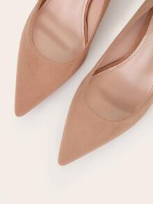 Zapatos de tacón delgado simples y elegantes de estilo coreano, zapatos de tacón alto de punta profesional y lujosos adecuados para la oficina y el viaje diario - Rosa vieja - Ver 4
