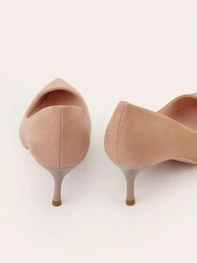 Zapatos de tacón delgado simples y elegantes de estilo coreano, zapatos de tacón alto de punta profesional y lujosos adecuados para la oficina y el viaje diario - Rosa vieja - Ver 5