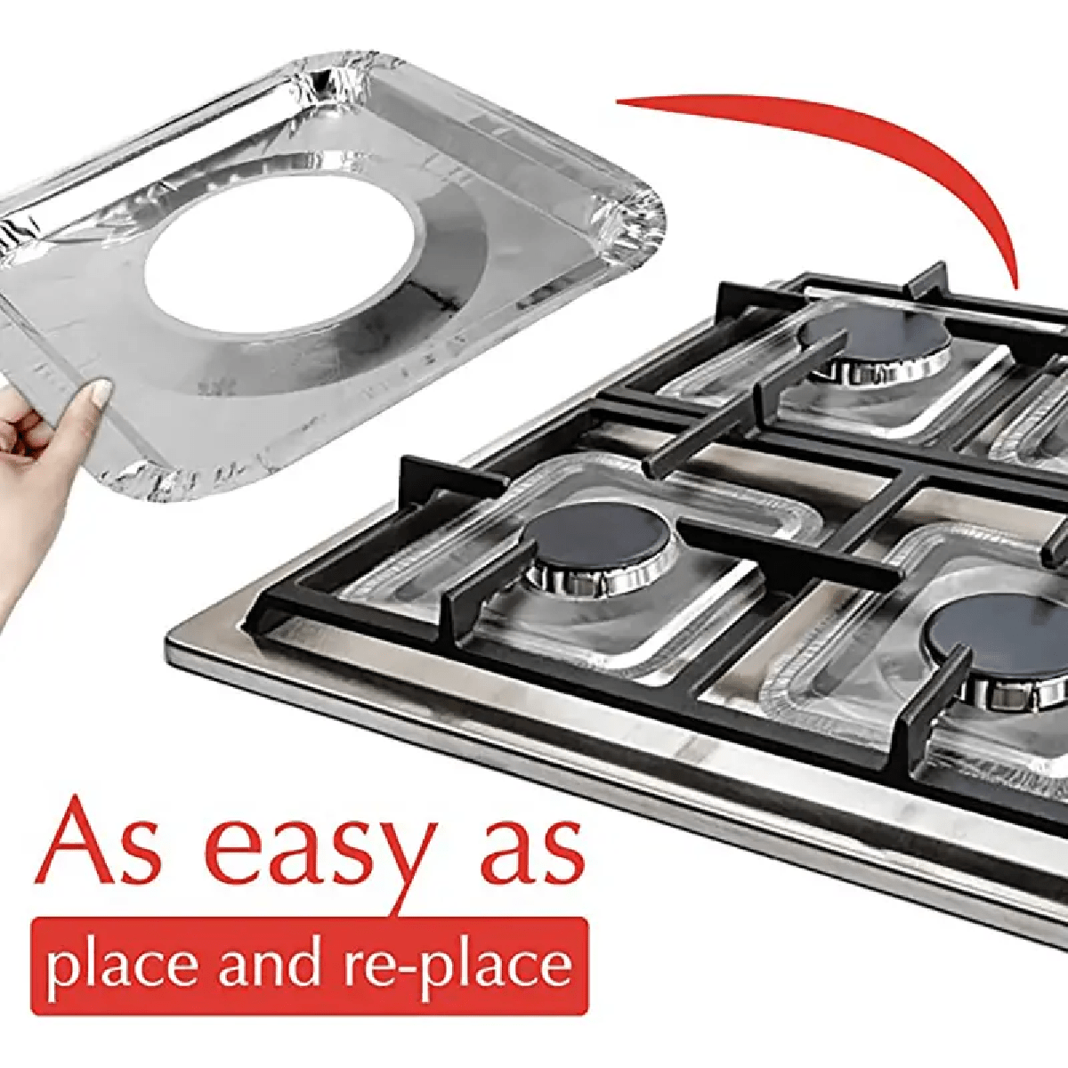 10pcs Thickened Aluminum Foil Gas Stove Liner, Range Burner Protector