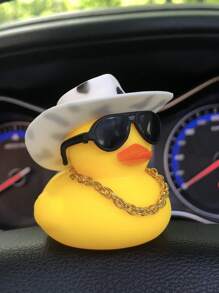 1pc Cute Duck Car Decoration Ornament - Multicolor - View 2