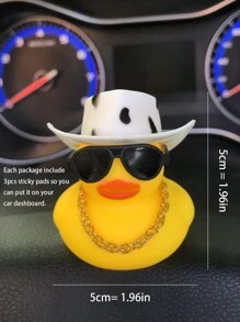 1pc Cute Duck Car Decoration Ornament - Multicolor - View 5