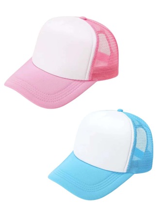 2pcs/set Unisex Summer Breathable Sponge Mesh Hat For Sun Protection