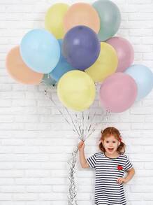 50 个 5/10/12 英寸马卡龙粉红蓝色多色乳胶气球套装，含 1 个气球卷丝带，适用于生日婚礼派对情人节装饰新娘送礼会装饰