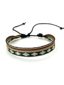 nueva llegada estilo bohemio Pulsera trenzada , étnico vendimia tela estampada Pulsera de cuerda