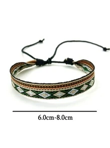 nueva llegada estilo bohemio Pulsera trenzada , étnico vendimia tela estampada Pulsera de cuerda
