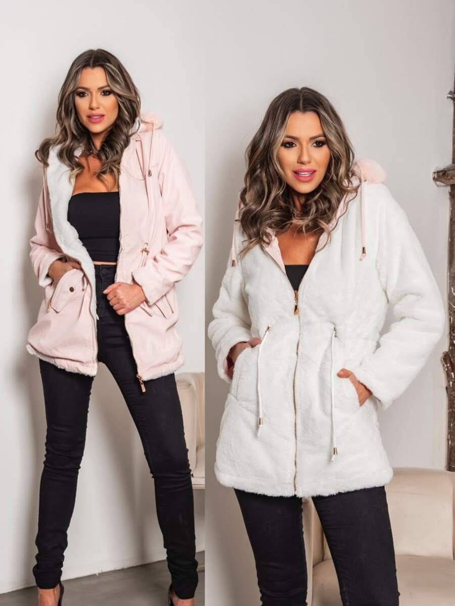 Women Trench Coats - Rosa Pálido - Ver 1