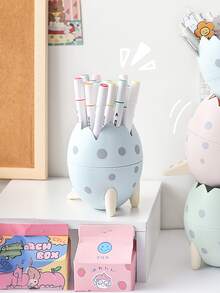 1入組藍色的恐龍蛋形狀筆筒 - 藍色 - 查看 2