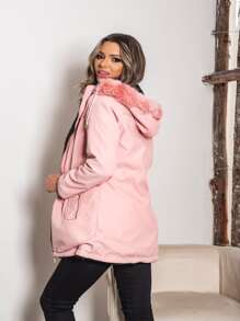 Women Trench Coats - Pink - View 3