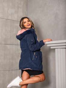 Women Trench Coats - Azul - Ver 4