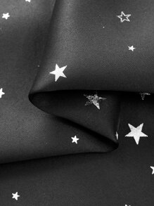 1 件遮光窗帘，纯色，带金属星形图案，涤纶混纺，遮光、隔热、防紫外线，适用于卧室、客厅、阳台 - 黑色 - 查看 10