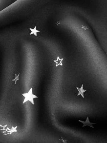 1 件遮光窗帘，纯色，带金属星形图案，涤纶混纺，遮光、隔热、防紫外线，适用于卧室、客厅、阳台 - 黑色 - 查看 9