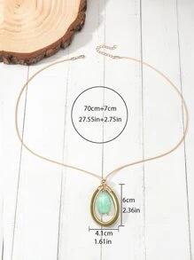 1入組時尚幾何形狀吊墜項鍊適合女士