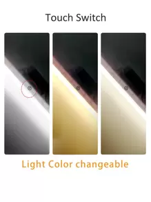 Adjustable Vanity Mirror Light, 3-In-1 Function, Dimmable, Touch Control, Color Changing, Rechargeable Battery, Magnetic Installation, Suitable For Reading, Wardrobe, Cabinet, Kitchen And More, Wireless LED Portable Light Strip For Makeup Mirror - White - View 7