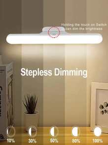 Adjustable Vanity Mirror Light, 3-In-1 Function, Dimmable, Touch Control, Color Changing, Rechargeable Battery, Magnetic Installation, Suitable For Reading, Wardrobe, Cabinet, Kitchen And More, Wireless LED Portable Light Strip For Makeup Mirror - White - View 4