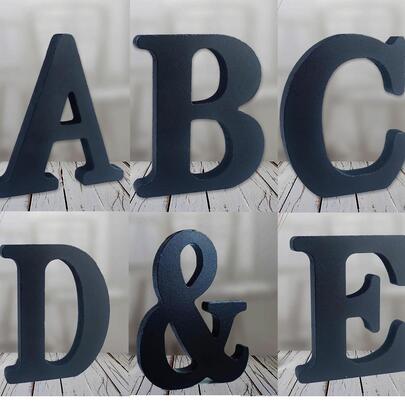 6 Zoll schwarze Holzbuchstaben, unfertige Holzbuchstaben für Wanddekoration, dekorative freistehende Buchstabenscheiben, Schildbrett Dekoration für Handwerk, Zuhause, Partydekorationen, perfekte Geschenke
