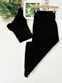 Women Sweater Co-ords - 黑色 - 查看 2