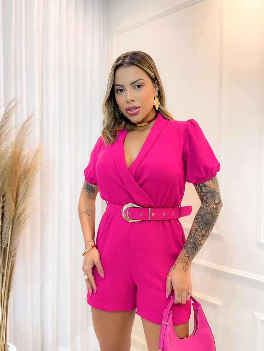 Women Jumpsuits - 玫紅色 - 查看 1