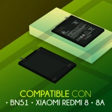 Batería Pila de Repuesto Para Xiaomi Redmi 8, Redmi 8A, M1908C3IC, MZB8255IN, M1908C3KG, MZB8457IN, MZB8458IN, MZB8459IN, 4900mAh Reales | BN51 | con Kit de Herramientas, Refacción Reparación - Más - Ver 2