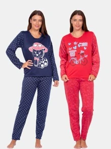 Women Pajama Sets - 彩色 - 查看 1