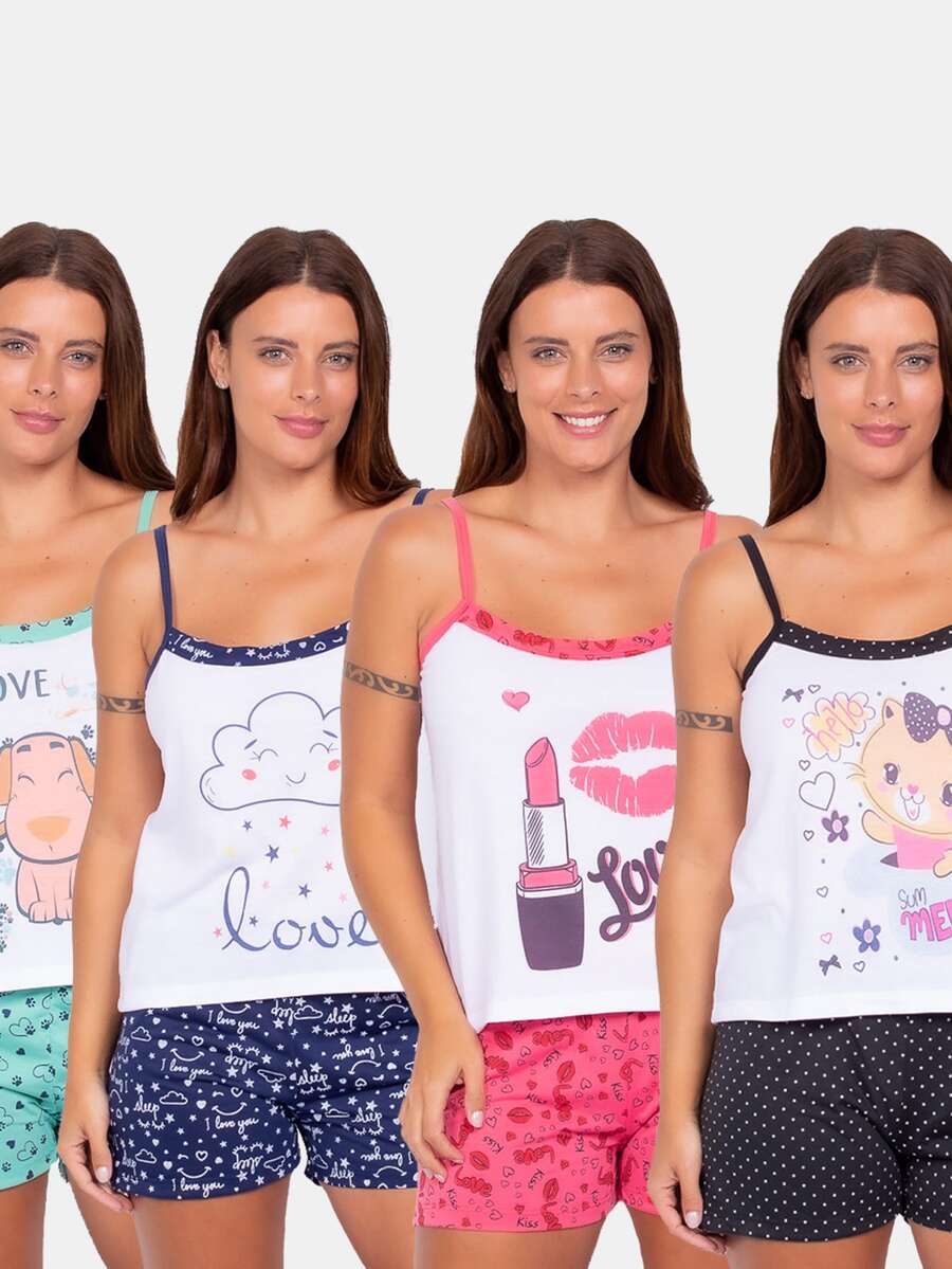 Women Pajama Sets - Multicolor - View 1