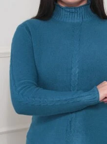 Women Sweater Dresses - Màu xanh lam - Xem 4