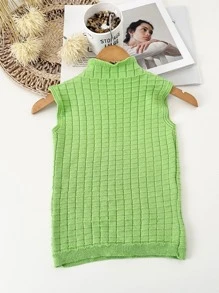 Women Knit Tops - 青檸色 - 查看 2