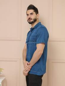 Men Polo Shirts - 藏蓝色 - 查看 2