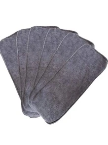 BABYBAMBOO 5 Inserts - 4-Layer Microfiber Absorbent For Reusable Diaper - Grey - View 2
