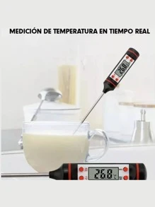 Termometro Digital Pantalla Cocina Caramelo Carne Alimentos - Blanco y Negro - Ver 2