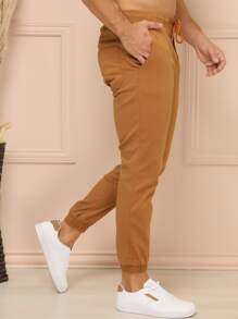 Men Jeans - 駝色 - 查看 5