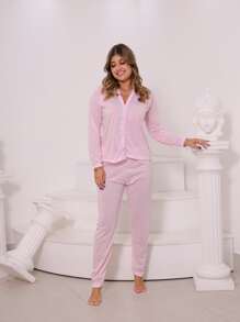 Women Pajama Sets - Màu Hồng baby - Xem 3