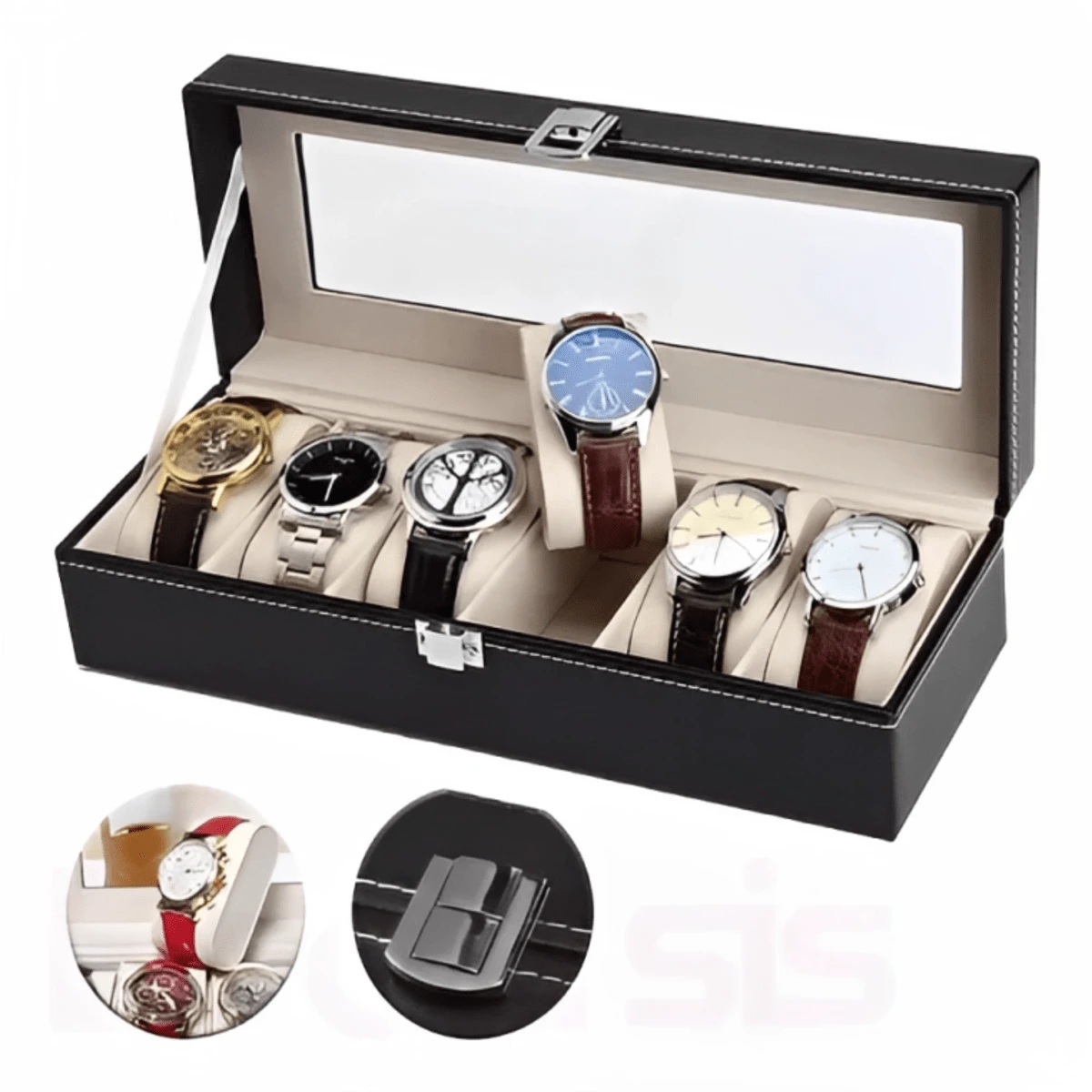 Estuche Para Relojes Caja Organizadora De Reloj Con 15 Ranuras