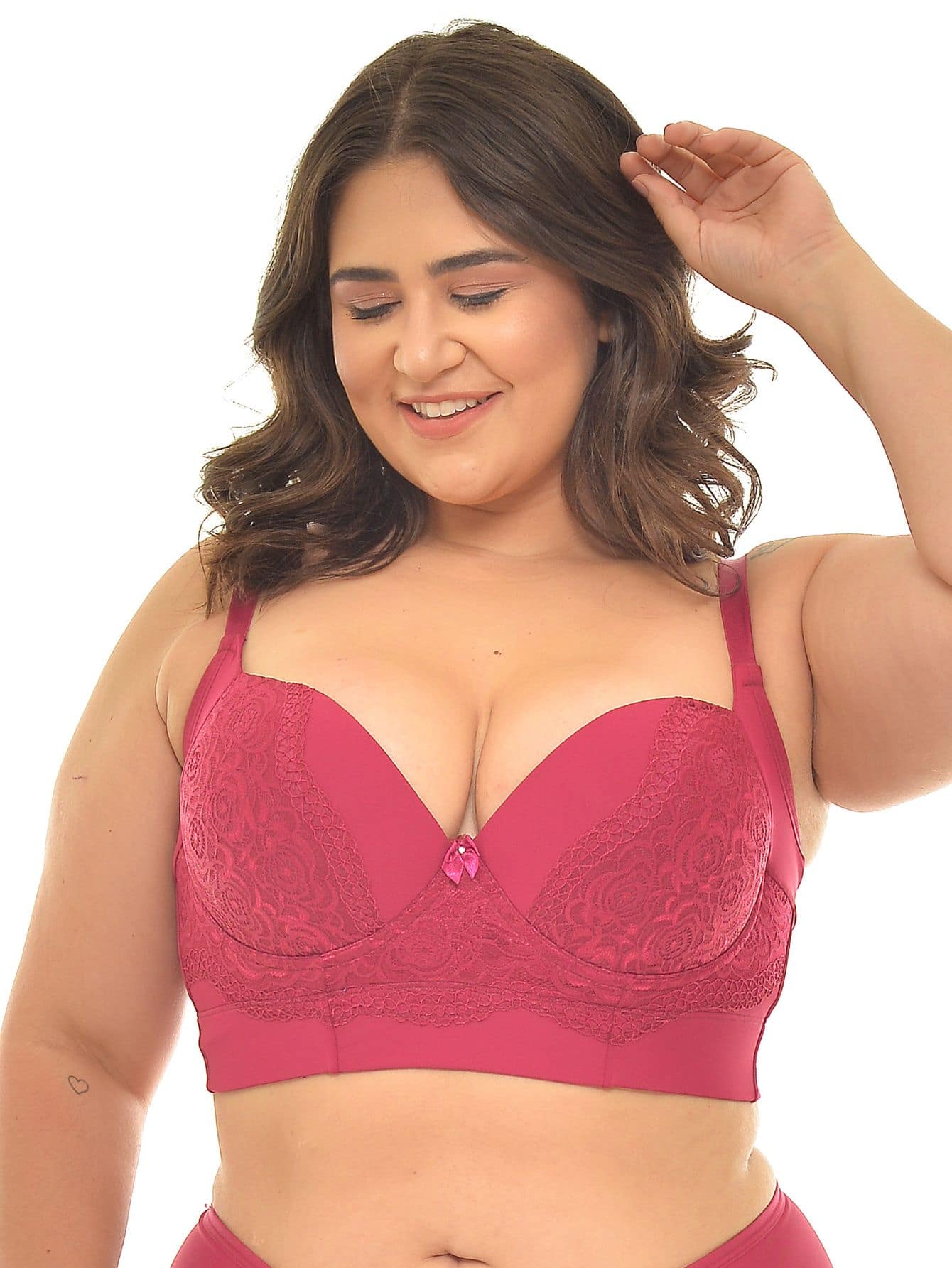 Plus Size Bras & Bralettes - Rose Red - View 1