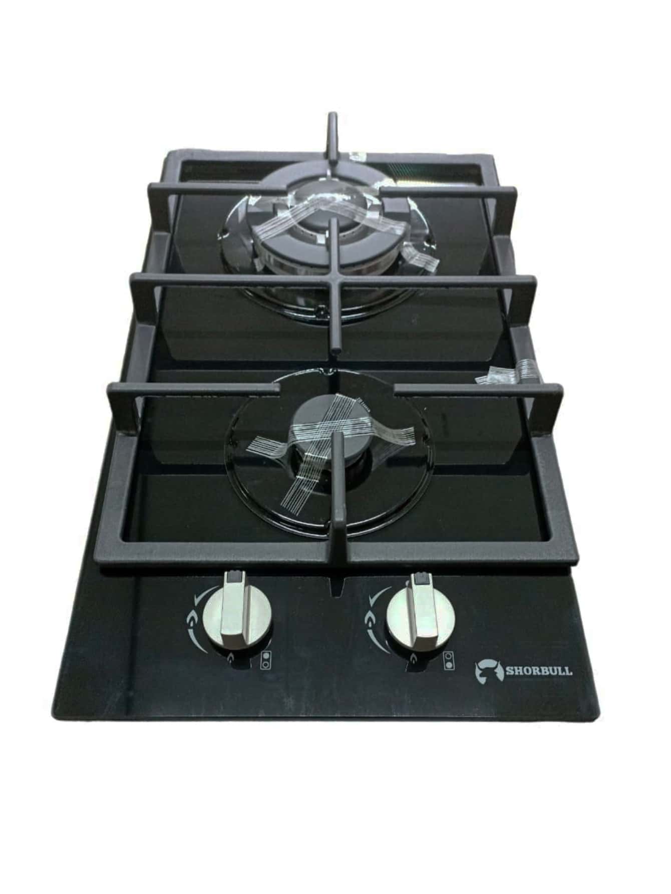 Parrilla Estufa 2 dos Quemadores Gas Vidrio Templado - Negro - Ver 1
