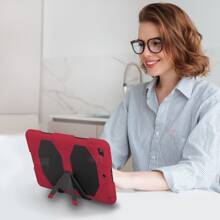 Funda Survivor para iPad 5 2017, A1822 | iPad 6 2018, A1893 Uso Rudo Resistente Mica Plástica A Prueba De Golpes, contra Caídas Antichoque con Soporte - Rojo - Ver 2