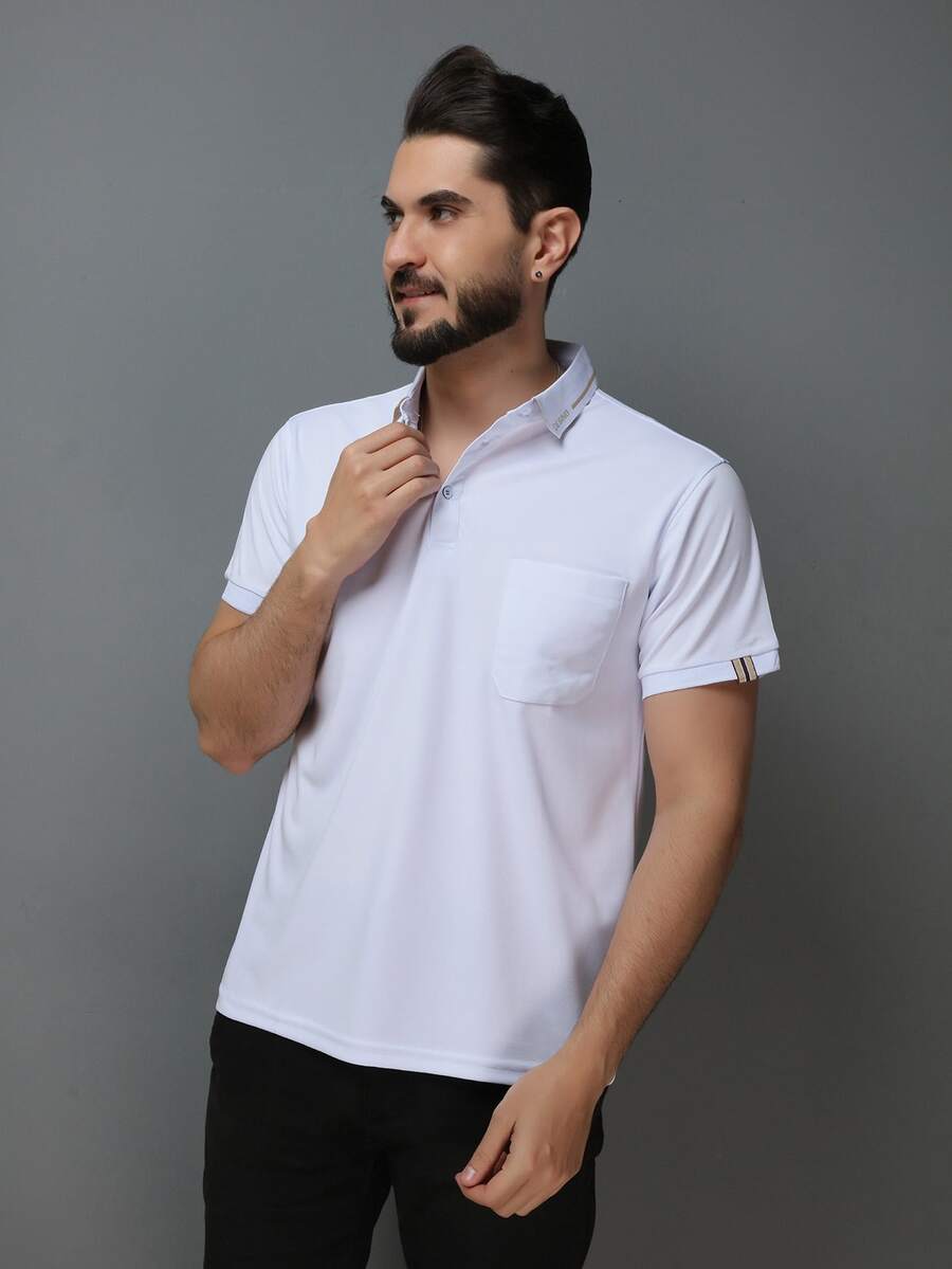Men Polo Shirts - 白色 - 查看 1