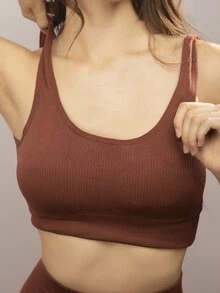 Conjunto Deportivo Top y Short para Mujer | Conjunto Deportivo para Mujer | Ropa Deportiva para Mujer - Café integral - Ver 6