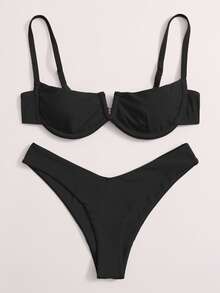 全新分体钢支撑聚拢比基尼套装女士性感时尚比基尼套装夏季海滩