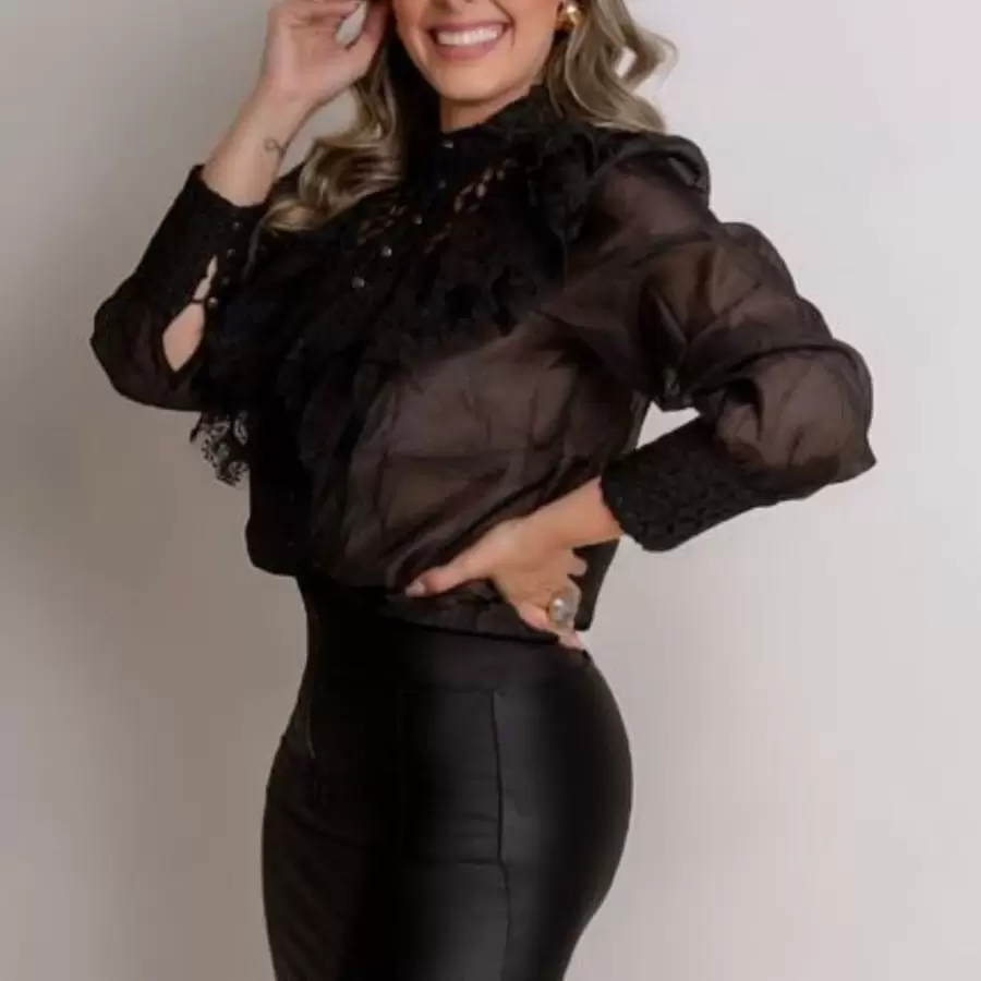 Women Blouses - Black - View 1
