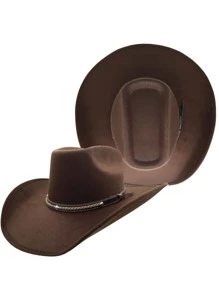Sombrero Vaquero Texana 8 Segundos Resistente Versátil Durable - Marrón Chocolate - Ver 1